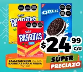 Oferta de Oreo - Galletas Barritas Pina O Fresa por $24.99 en Merco