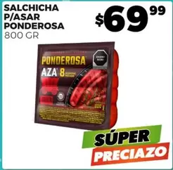 Oferta de Ponderosa - Salchicha P/asar por $69.99 en Merco