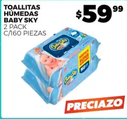 Oferta de Toallitas Húmedas Sky por $59.99 en Merco