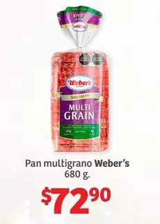 Oferta de Pan Multigrano Weber's por $72.9 en Soriana Híper