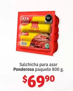 Oferta de Aza - Salchicha Para Asar Ponderosa Paquete por $69.9 en Soriana Híper