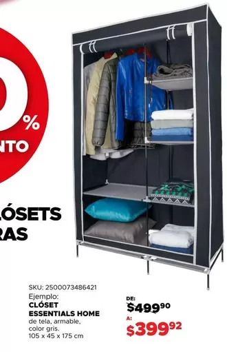 Oferta de Essentials Home - Closet por $499.9 en Del Sol