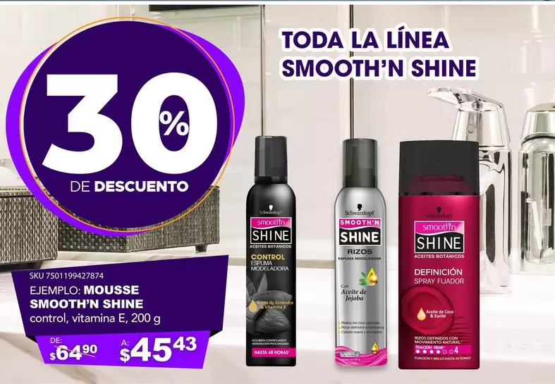 Oferta de Shine - Emi.o. Mousse Smooth'n' por $45.43 en Del Sol