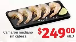 Oferta de Camaron Mediano Sin Cabeza por $249 en Soriana Híper