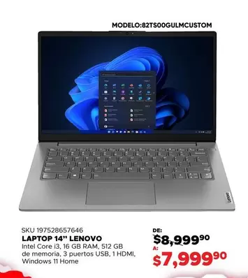 Oferta de Lenovo - Laptop 14" por $8999.9 en Woolworth