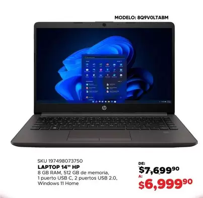 Oferta de Modelo - Laptop 14" Hp por $7699.99 en Woolworth