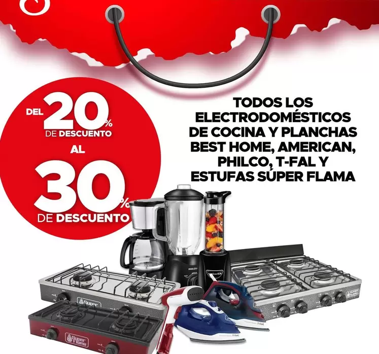 Oferta de American - Todos Los Electrodomésticos De Cocina Y Planchas Best Home, , Philco, T-fal Y Estufas Súper Flama en Woolworth