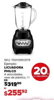 Oferta de Philco - Licuadora por $255.92 en Woolworth