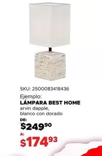 Oferta de Best Home - Lámpara por $174.93 en Woolworth