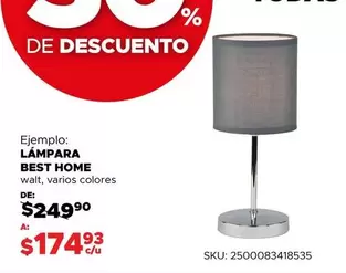 Oferta de Best Home - Lámpara por $174.93 en Woolworth