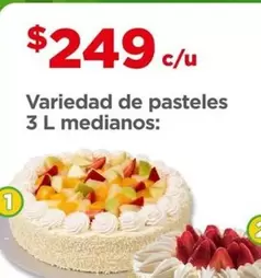 Oferta de Variedad De Pasteles por $249 en Bodega Aurrera