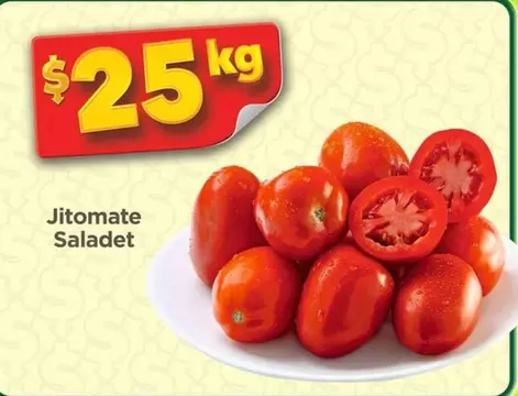 Oferta de Jitomate Saladet por $25 en Bodega Aurrera