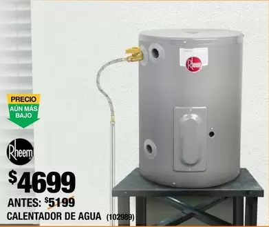 Oferta de Rheem - Calentador De Agua por $4699 en The Home Depot