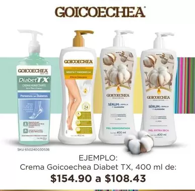 Oferta de Goicoechea - Crema  Diabet Tx, 400 Ml De por $154.9 en Del Sol