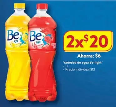 Oferta de Be Light - Variedad De Agua Be-light por $6 en Walmart