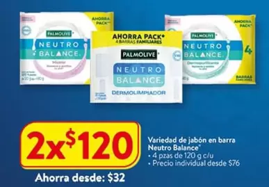 Oferta de Neutro Balance - Variedad De Jabón En Barra por $32 en Walmart