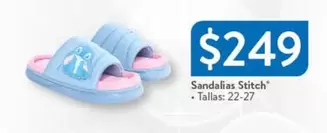 Oferta de Sandalias Stitch por $249 en Walmart