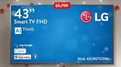 Oferta de LG - 43" Smart Tv Fhd por $5799 en Walmart