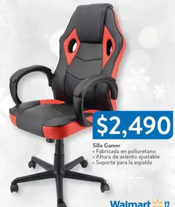 Oferta de Silla Gamer por $2490 en Walmart