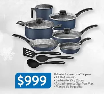 Oferta de Tramontina - Batería  12 Pras por $999 en Walmart