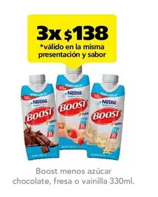 Oferta de Boost - Menos Azúcar Chocolate, Fresa O Vainilla por $138 en Farmacia San Pablo