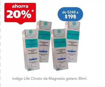 Oferta de Indigo Life - Citrato De Magnesio Gotero por $198 en Farmacia San Pablo