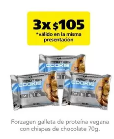 Oferta de Forzagen - Galleta De Proteina Vegana Con Chispas De Chocolate por $105 en Farmacia San Pablo