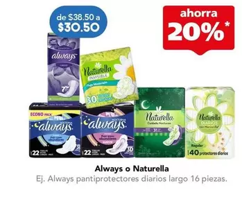 Oferta de Always - Pantiprotectores Diarios Largo  por $30.5 en Farmacia San Pablo