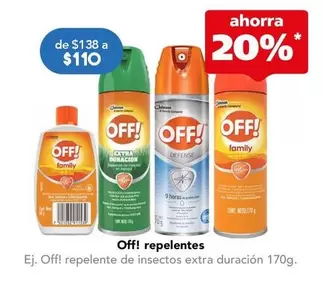 Oferta de Off! - Repelente De Insectos Extra Duracion por $110 en Farmacia San Pablo