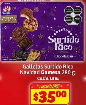 Oferta de Gamesa - Galletas Surtido Rico Navidad por $35 en Soriana Híper