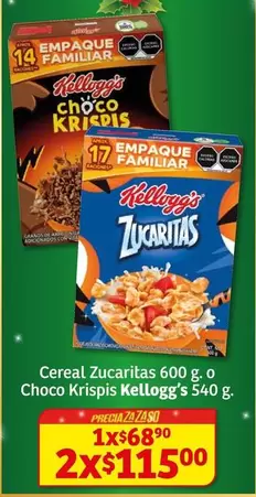 Oferta de Kellogg's - Cereal Zucaritas O Choco Krispis por $68.9 en Soriana Híper