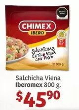 Oferta de Chimex - Salchicha Viena Iberomex por $45.9 en Soriana Híper