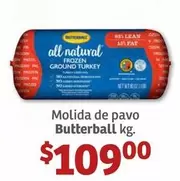 Oferta de Frozen - Molida De Pavo Butterball por $109 en Soriana Híper