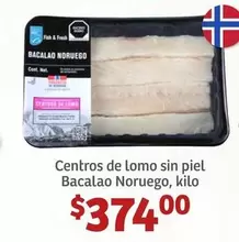 Oferta de Centros De Lomo Sin Piel Bacalao Noruego por $374 en Soriana Híper