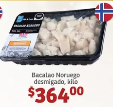 Oferta de Bacalao Noruego Desmigado por $364 en Soriana Híper