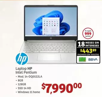 Oferta de HP - Laptop Intel Pentium por $7990 en Soriana Híper