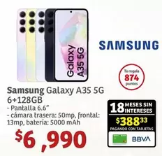 Oferta de Galaxy -  A35 5G 6+128GB por $6990 en Soriana Híper