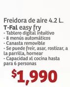 Oferta de AIRE - Freidora De Aire 4.2 L. T-fal Easy Fry por $1990 en Soriana Híper