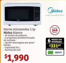 Oferta de GE - Horno Microondas 1.1p Blanco por $1990 en Soriana Híper