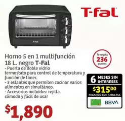 Oferta de T-fal - Horno 5 En 1 Multifunción por $1890 en Soriana Híper