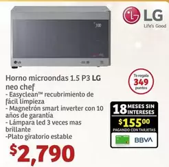 Oferta de LG - Horno Microondas 1.5 P3 por $2790 en Soriana Híper