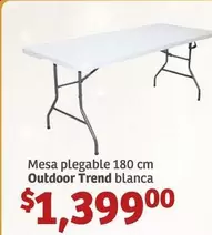 Oferta de Mesa Plegable 180 Cm Outdoor Trend Blanca por $1399 en Soriana Híper