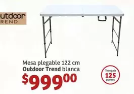 Oferta de Mesa Plegable 122 Cm Outdoor Trend Blanca por $999 en Soriana Híper