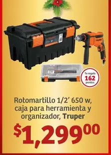 Oferta de Truper - Rotomartillo 1/2' 650 W, Caja Para Herramienta Y Organizador, por $1299 en Soriana Híper