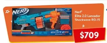 Oferta de Nerf - Elite 2.0 Lanzador Shockwave RD-15 por $709 en Walmart