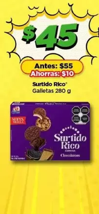 Oferta de Gamesa - Surtido Rico por $45 en Bodega Aurrera