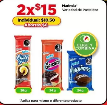 Oferta de Marinela - Variedad De Pastelitos por $10.5 en Bodega Aurrera