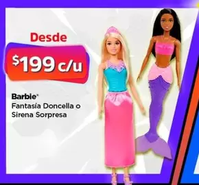 Oferta de Barbie -  Fantasia Doncella O Sirena Sorpresa por $199 en Bodega Aurrera