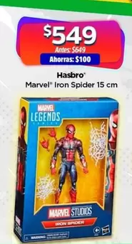 Oferta de Hasbro - Harvel Iron Spider 15 cm por $549 en Bodega Aurrera