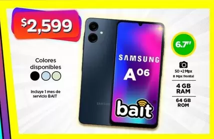 Oferta de Samsung - A06 por $2599 en Bodega Aurrera